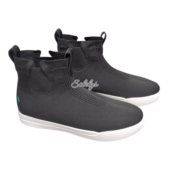 Vessi Weekend Chelsea Mens 12 Waterproof Knit Boot Asphalt Black White Dyma-Tex - Picture 1 of 10